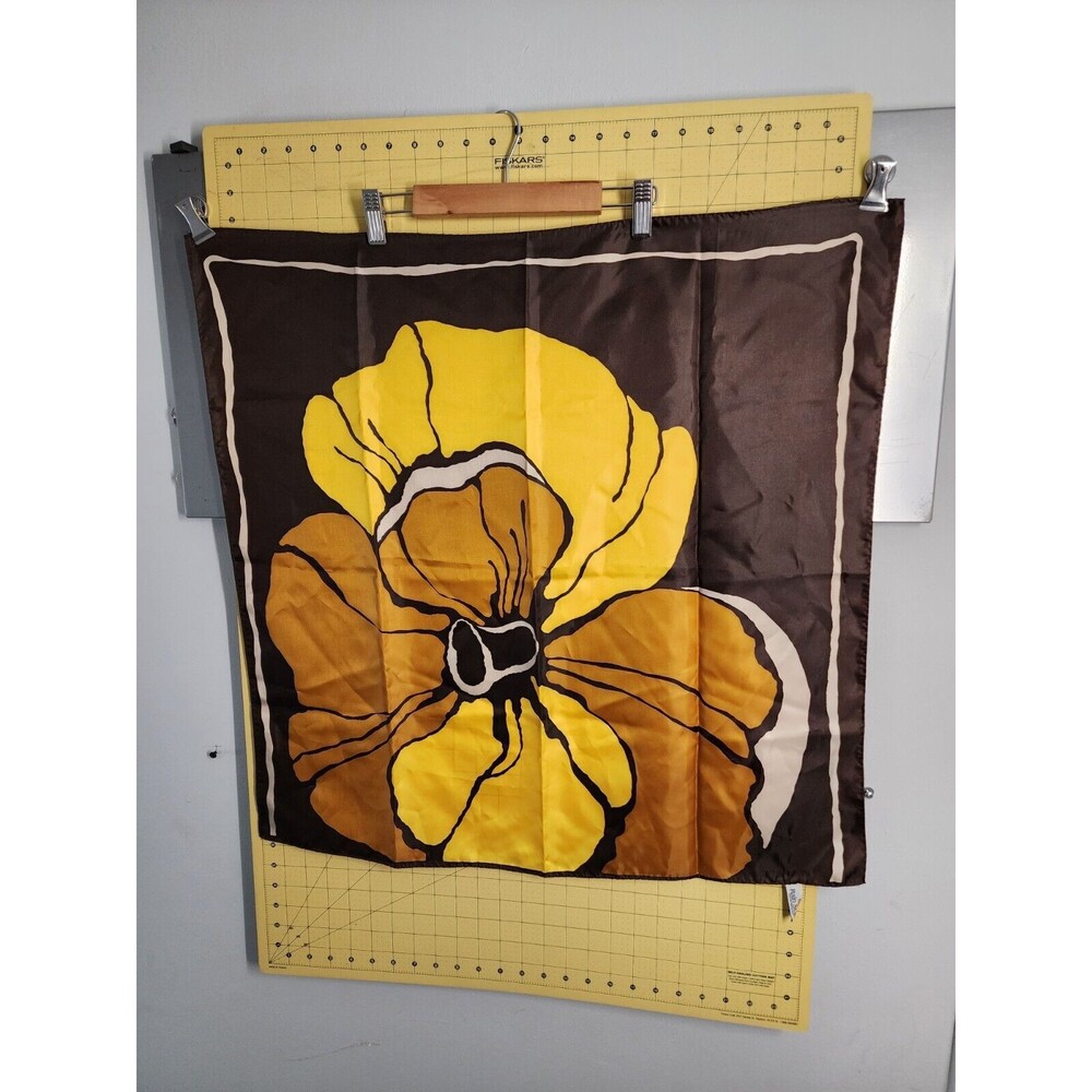 Vintage Retro Brown Yellow Totes Rain Scarf Water Repellent 27' x 27"